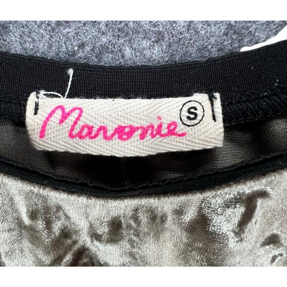 Anthropologie Maronie Dress Small Crushed Velvet Spaghetti Straps Mini USA Fairy - Picture 9 of 11